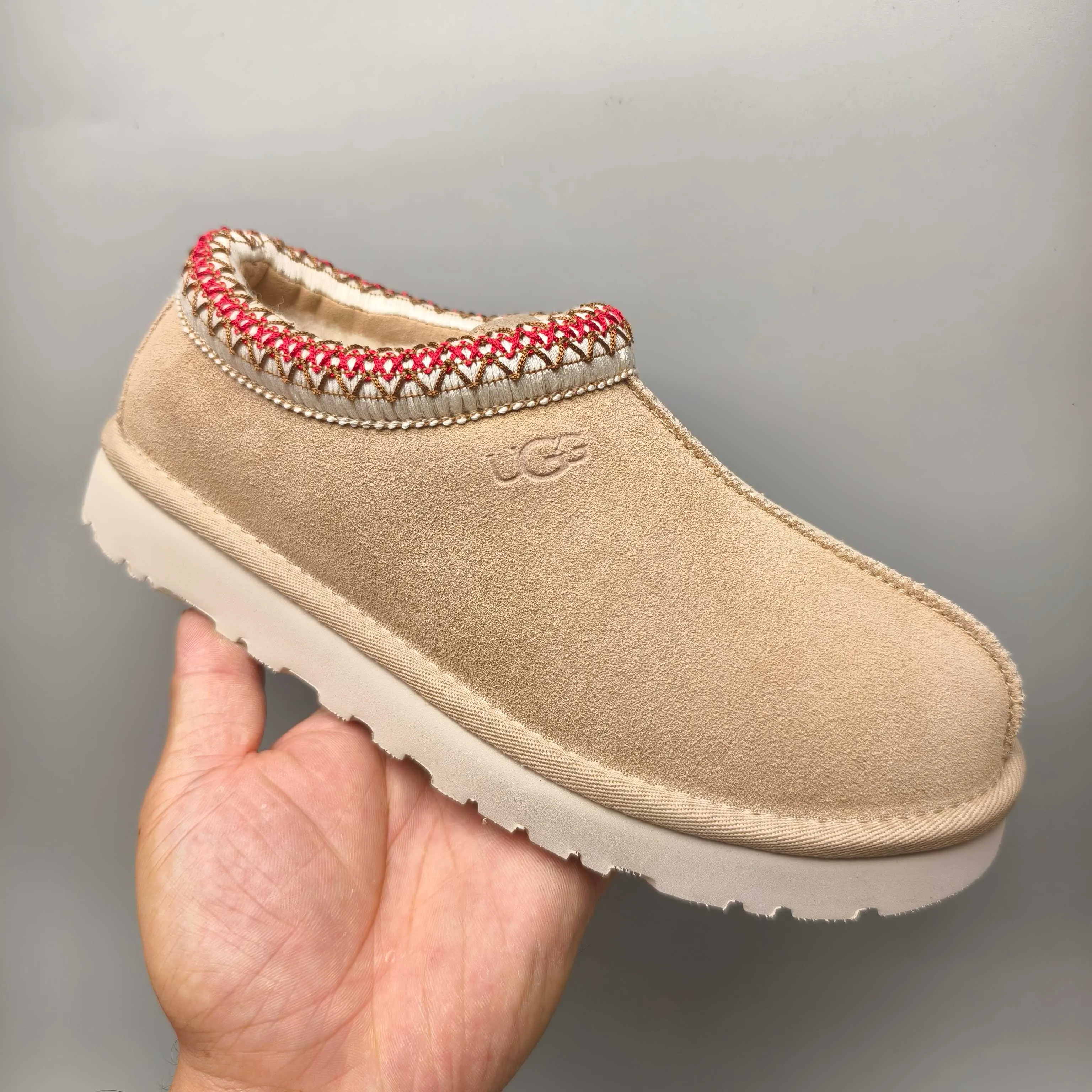 💰440 UGG sheepskin all-in-one snow boots 5955 style 4470 one-legged ethnic style home style for women Color: light oak brown pink sand color Number: 35-41